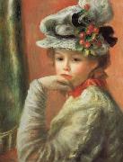 Pierre Renoir Young Girl in a White Hat Germany oil painting artist